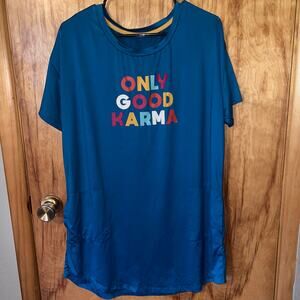 Blue Only Good Karma Short Sleeve T-Shirt Pajama Nightie Size Medium